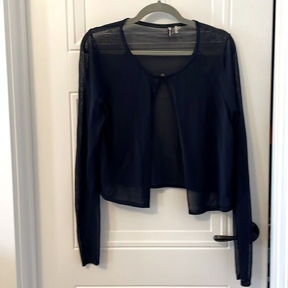 Elie Taharie for Bergdorf Goodman Navy Sheer Cardigan - Picture 1 of 6